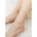 Shangjie OEM joyas Fashion 18k Gold Plated Titanium 316L Anklets Women Stainless Steel Anklet Bead Anklet Jewelry